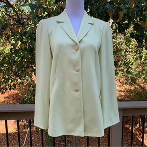 Escada light pistachio cashmere and silk blazer size 34